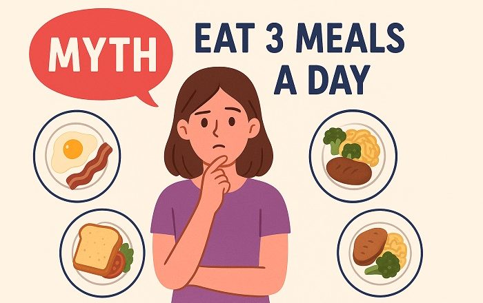 Ilustrasi Mitos Makan 3 Kali Sehari (Chat GPT)