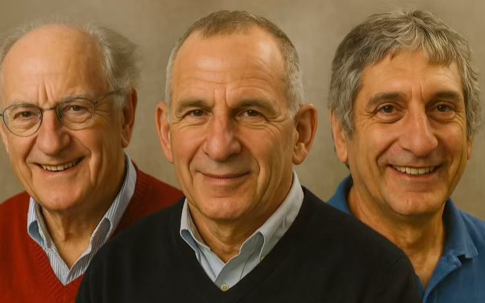 Para peraih Hadiah Nobel Fisika 2025, John Clarke, Michel H. Devoret, dan John M. Martinis.