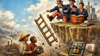 Ilustrasi mitos pembangunan modern (Chat GPT)